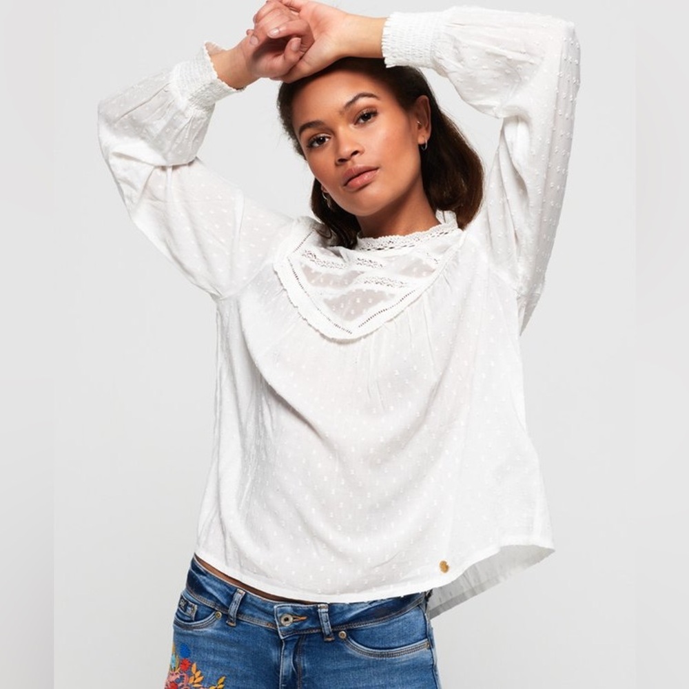Superdry Rosey Lace Top in White